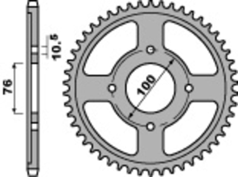 EK kettingkit 428 ZVX 16/47 – 132 schakels, PBR stalen achtertandwiel
