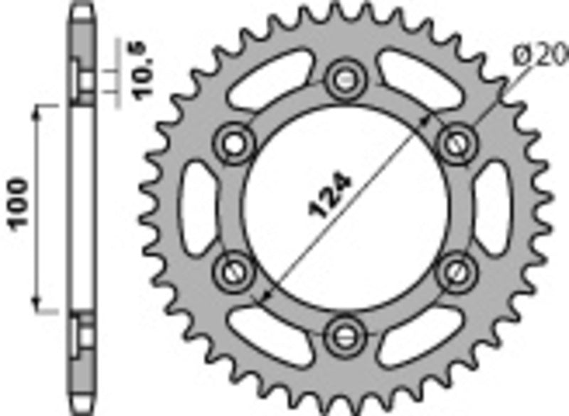 EK kettingkit 520 SRX2 15/36 – 98 schakels, PBR stalen achtertandwiel – art. 3069380