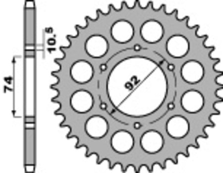 EK kettingkit 530 SRX2 16/45 – 104 schakels, PBR stalen achtertandwiel – art. 3069382