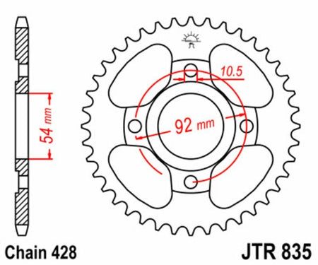 EK kettingkit 428 SR 14/49 – 120 schakels, JT stalen achtertandwiel