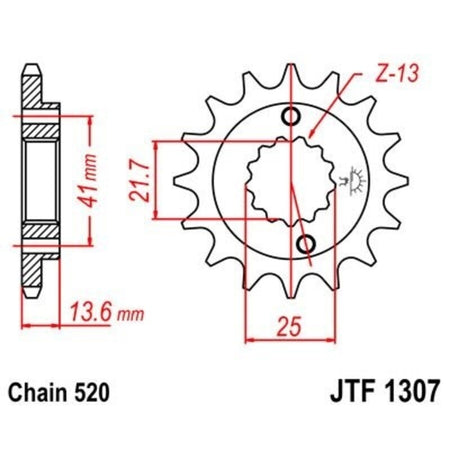 EK kettingkit 520 ZVX3 15/40 – 108 schakels, JT stalen achtertandwiel – art. 3069801