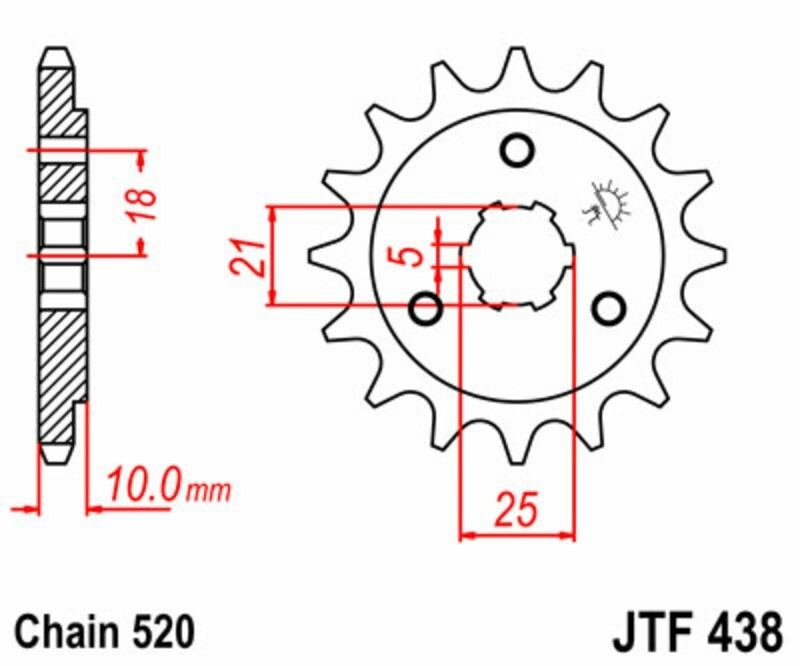 EK kettingkit 520 ZVX3 15/47 – 116 schakels, JT stalen achtertandwiel – art. 3069824