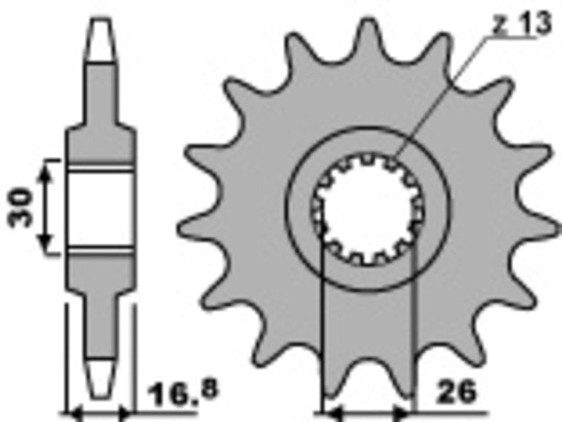 EK kettingkit 525 ZVX3 16/42 – 124 schakels, PBR stalen achtertandwiel – art. 3070068