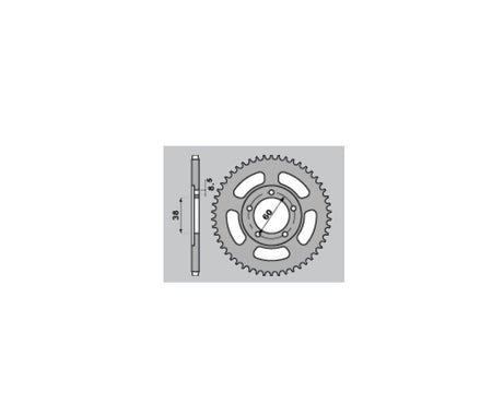EK kettingkit 420 SR 13/44 – 126 schakels, PBR stalen achtertandwiel