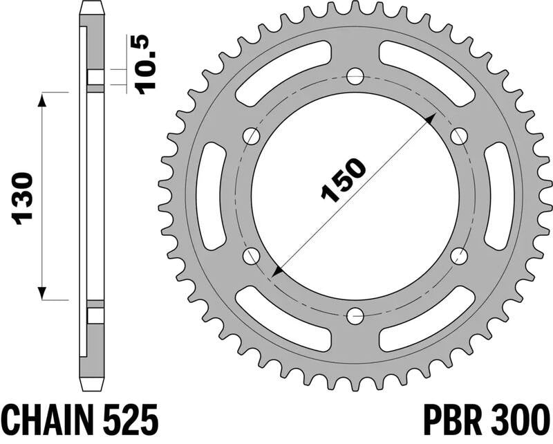 EK kettingkit 525 SRX2 16/46 – 122 schakels, PBR stalen achtertandwiel