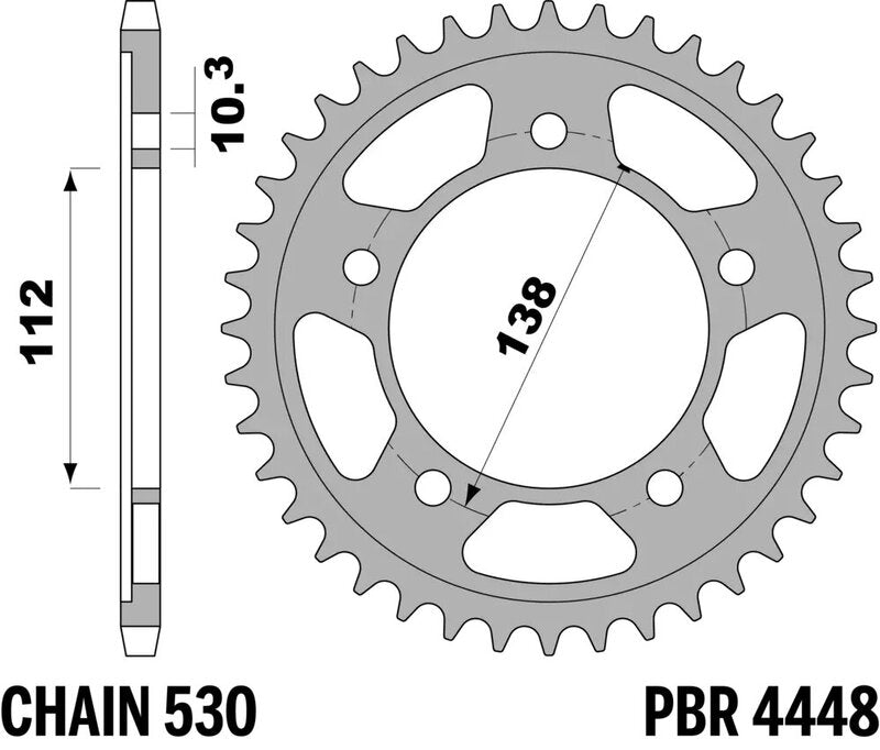 EK kettingkit 530 SRX2 16/48 – 116 schakels, PBR stalen achtertandwiel – art. 3070336