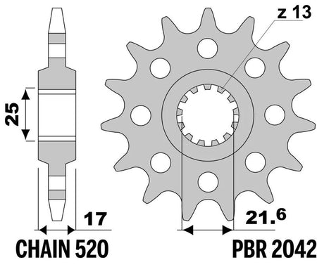 EK kettingkit 520 SRX2 15/41 – 112 schakels, PBR stalen achtertandwiel – art. 3070340