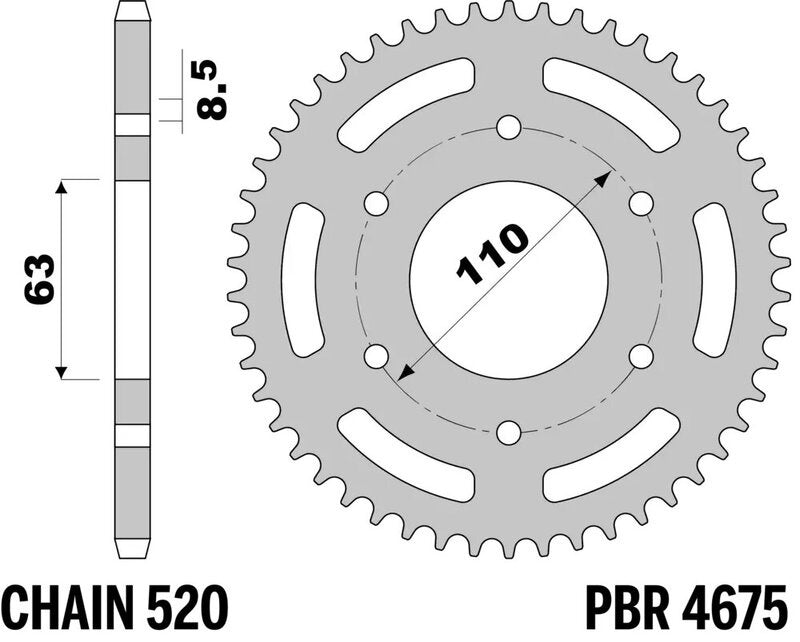 EK kettingkit 520 H 14/45 – 112 schakels, PBR aluminium achtertandwiel