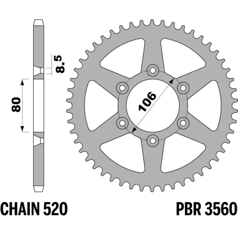 EK kettingkit 520 H 15/45 – 112 schakels, PBR stalen achtertandwiel