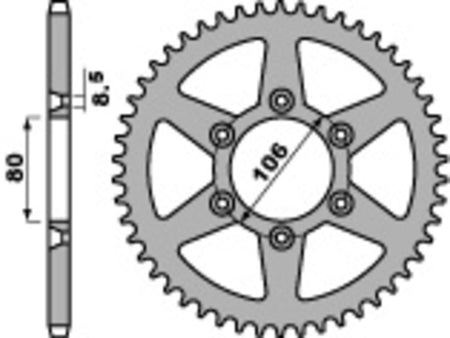EK kettingkit 520 H 17/49 – 114 schakels, PBR stalen achtertandwiel