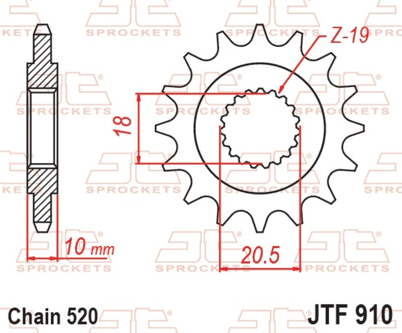 EK kettingkit 520 H 14/46 – 112 schakels, JT stalen achtertandwiel