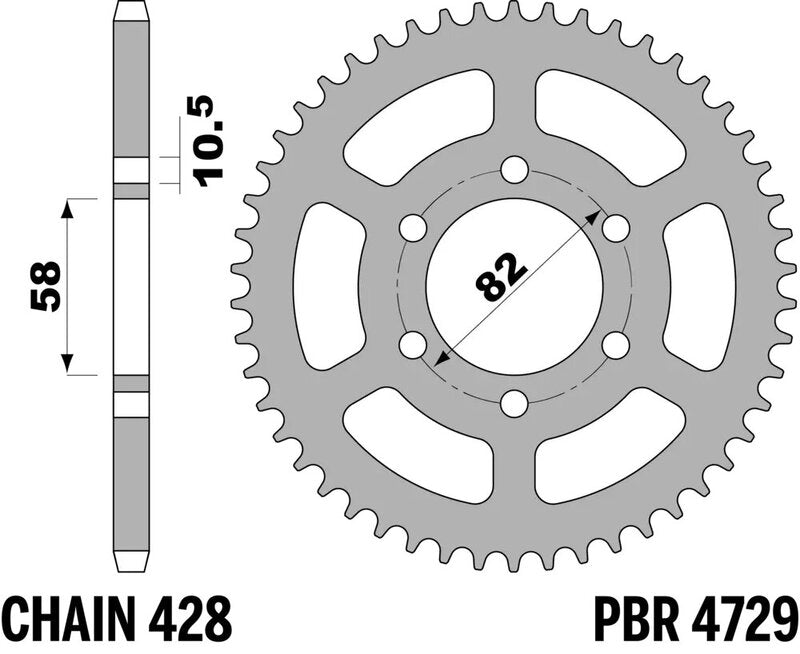 EK kettingkit 428 DEH 15/37 – 124 schakels, PBR stalen achtertandwiel – art. 3070422