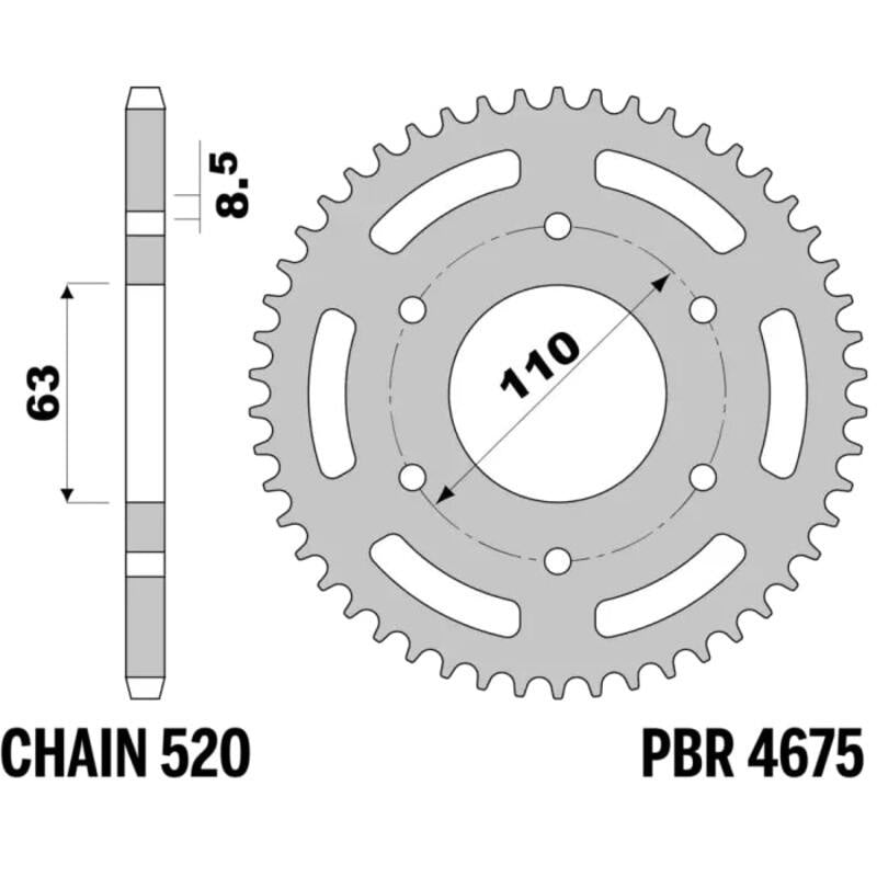 EK kettingkit 520 SROZ2 17/44 – 112 schakels, PBR stalen achtertandwiel