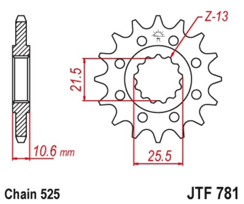 EK kettingkit 525 SRX2 14/42 – 114 schakels, JT stalen achtertandwiel