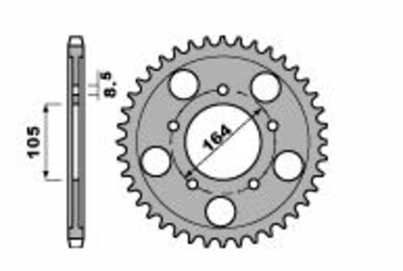 EK kettingkit 525 SROZ2 22/47 – 112 schakels, PBR stalen achtertandwiel
