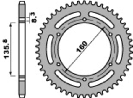 EK kettingkit 520 SROZ2 16/40 – 112 schakels, PBR stalen achtertandwiel