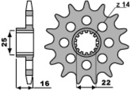 EK kettingkit 520 MVXZ2 15/39 – 106 schakels, PBR aluminium achtertandwiel