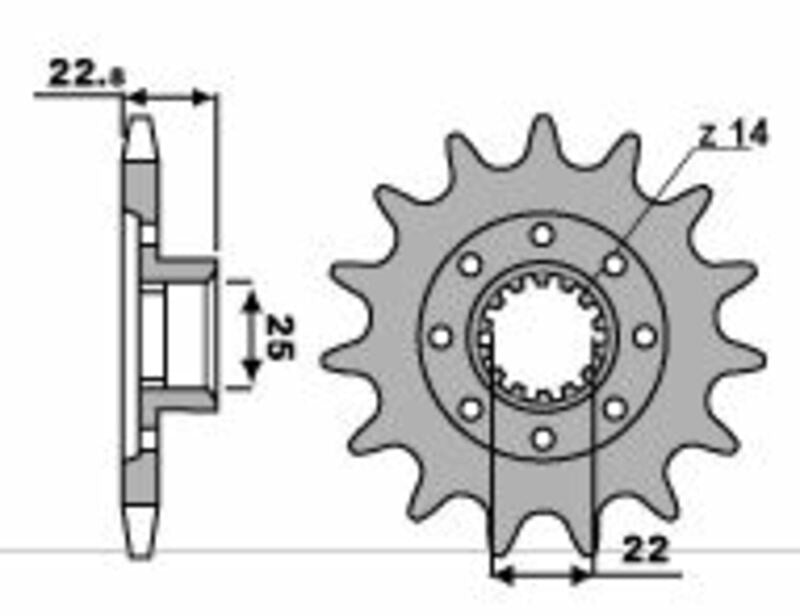 EK kettingkit 520 SRX2 16/43 – 116 schakels, PBR stalen achtertandwiel
