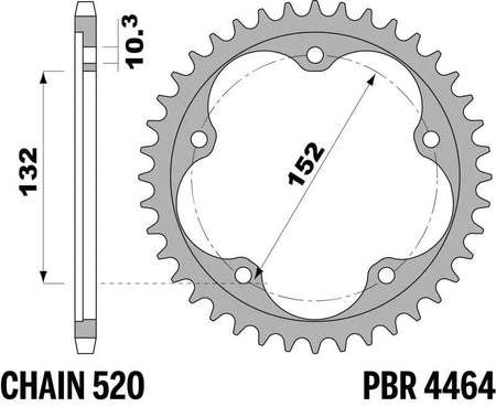 EK kettingkit 520 MVXZ2 16/43 – 116 schakels, PBR stalen achtertandwiel – art. 3070952
