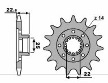 EK kettingkit 520 MVXZ2 16/43 – 116 schakels, PBR stalen achtertandwiel – art. 3070952
