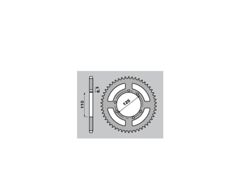 EK kettingkit 428 DEH 12/56 – 134 schakels, PBR stalen achtertandwiel