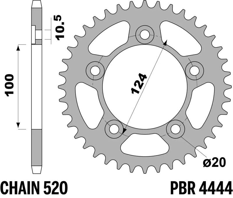 EK kettingkit 520 MVXZ2 15/46 – 108 schakels, PBR stalen achtertandwiel