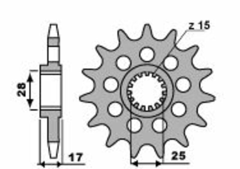 EK kettingkit 520 MVXZ2 15/43 – 106 schakels, PBR stalen achtertandwiel – art. 3071023