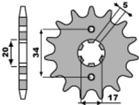 EK kettingkit 428 SROZ 15/48 – 134 schakels, PBR stalen achtertandwiel