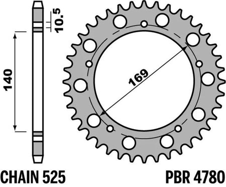 EK kettingkit 525 ZVX3 17/45 – 120 schakels, PBR stalen achtertandwiel – art. 3071065