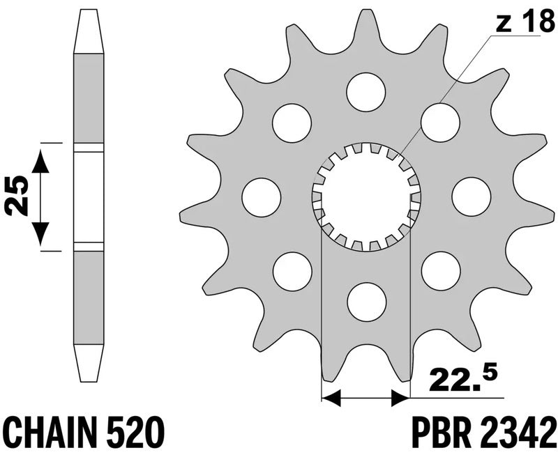 EK kettingkit 520 ZVX3 17/41 – 102 schakels, PBR stalen achtertandwiel