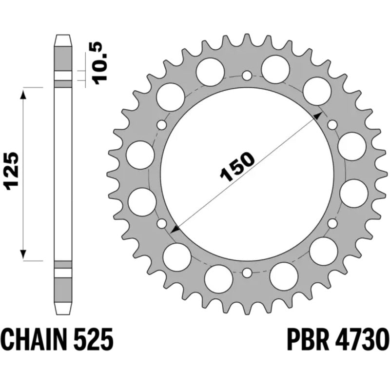 EK kettingkit 525 ZVX3 16/46 – 112 schakels, PBR stalen achtertandwiel – art. 3071075