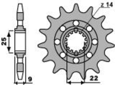 EK kettingkit 525 ZVX3 16/42 – 112 schakels, PBR stalen achtertandwiel – art. 3071076