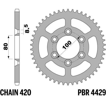 EK kettingkit 420 SR 11/52 – 126 schakels, PBR stalen achtertandwiel – art. 3071199