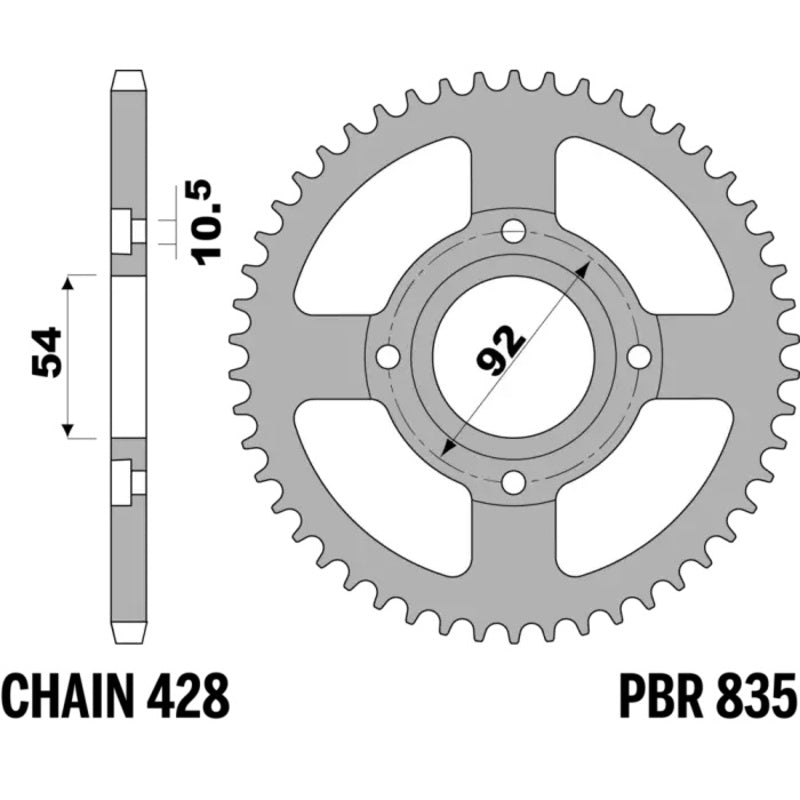 EK kettingkit 428 DEH 12/47 – 134 schakels, PBR stalen achtertandwiel