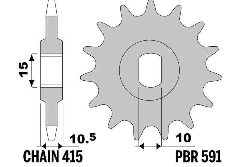 EK kettingkit 415 RR 11/46 – 122 schakels, PBR stalen achtertandwiel