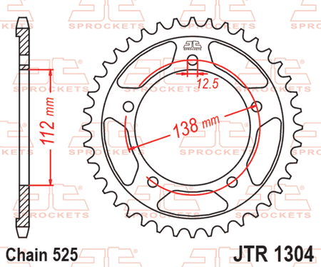 EK kettingkit 525 MVXZ2 15/42 – 118 schakels, JT stalen achtertandwiel