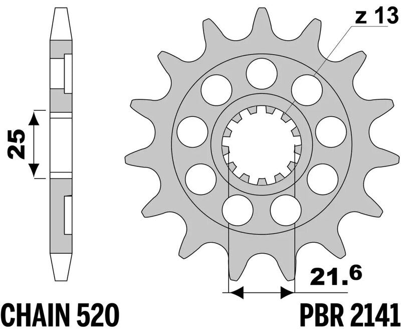 EK kettingkit 520 SRX2 13/50 – 114 schakels, PBR stalen achtertandwiel – art. 3071497