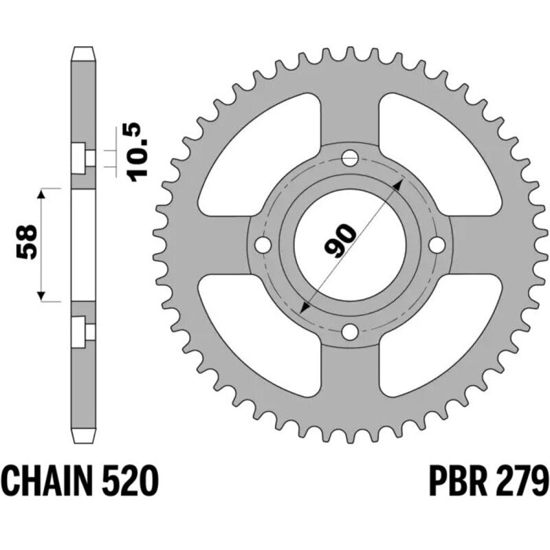 EK kettingkit 520 SRX2 13/40 – 106 schakels, PBR stalen achtertandwiel – art. 3071532