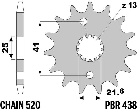 EK kettingkit 520 SRX2 14/43 – 114 schakels, PBR stalen achtertandwiel – art. 3071534