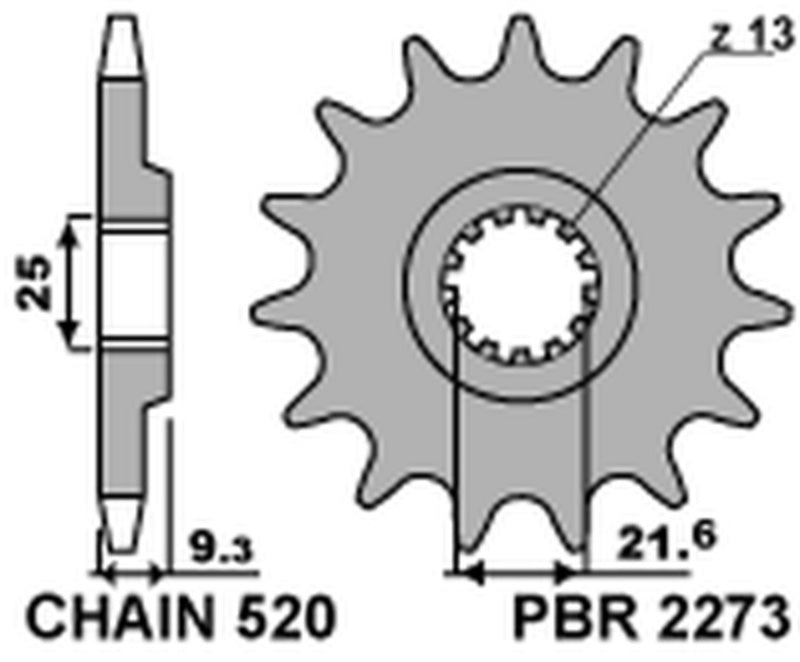 EK kettingkit 520 SRX2 14/41 – 106 schakels, PBR stalen achtertandwiel – art. 3071545