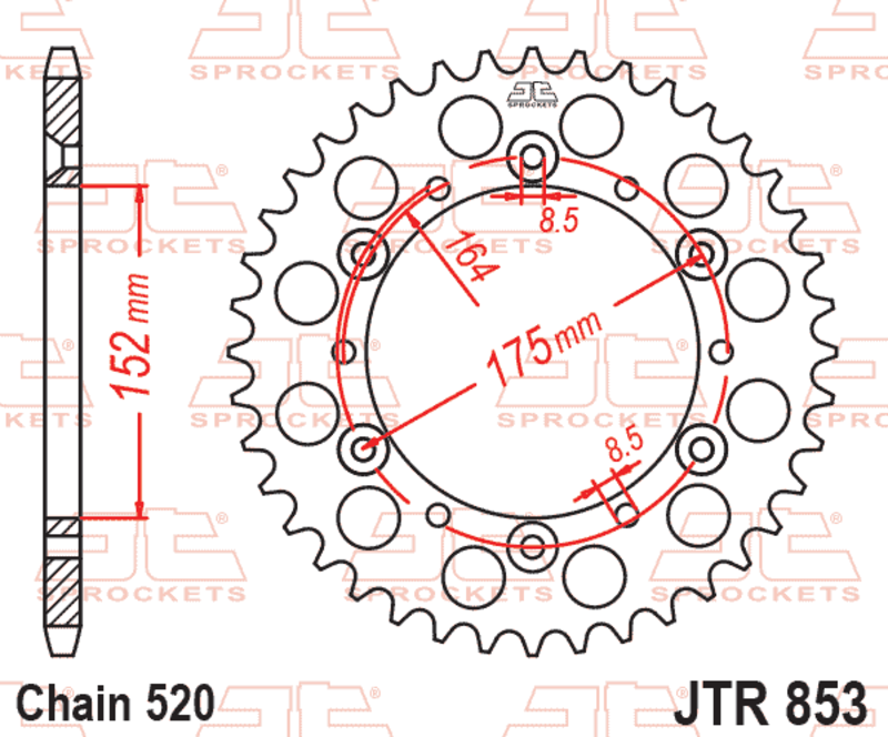 EK kettingkit 520 SRX2 13/40 – 92 schakels, JT stalen achtertandwiel – art. 3071553