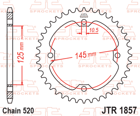 EK kettingkit 520 SRX2 14/38 – 92 schakels, JT stalen achtertandwiel – art. 3071554