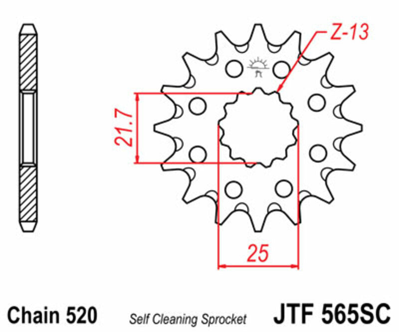 EK kettingkit 520 SRX2 14/38 – 96 schakels, JT stalen achtertandwiel – art. 3071556
