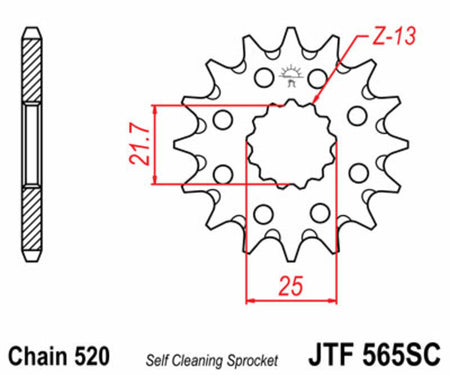 EK kettingkit 520 SRX2 13/40 – 92 schakels, JT stalen achtertandwiel – art. 3071558