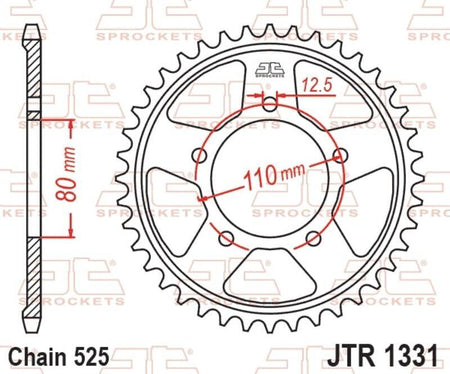 EK kettingkit 525 SRX2 16/42 – 124 schakels, JT stalen achtertandwiel – art. 3073171