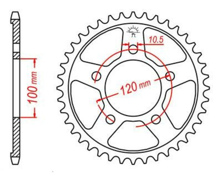 EK kettingkit 525 16/44 – 108 schakels, JT stalen achtertandwiel – art. 3073227
