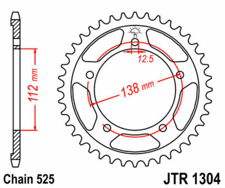 EK kettingkit 525 15/41 – 116 schakels, JT stalen achtertandwiel
