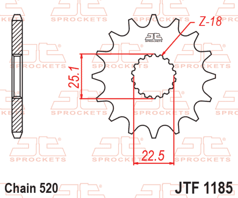 EK kettingkit 520 MVXZ2 17/41 – 102 schakels, JT stalen achtertandwiel