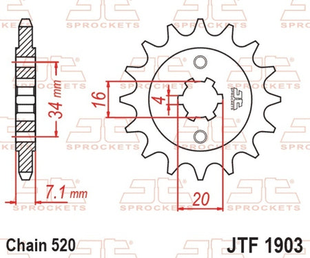 EK kettingkit 520 SRX2 14/45 – 118 schakels, JT stalen achtertandwiel – art. 3073395