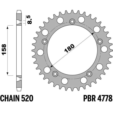 EK kettingkit 520 MVXZ2 15/43 – 116 schakels, PBR stalen achtertandwiel